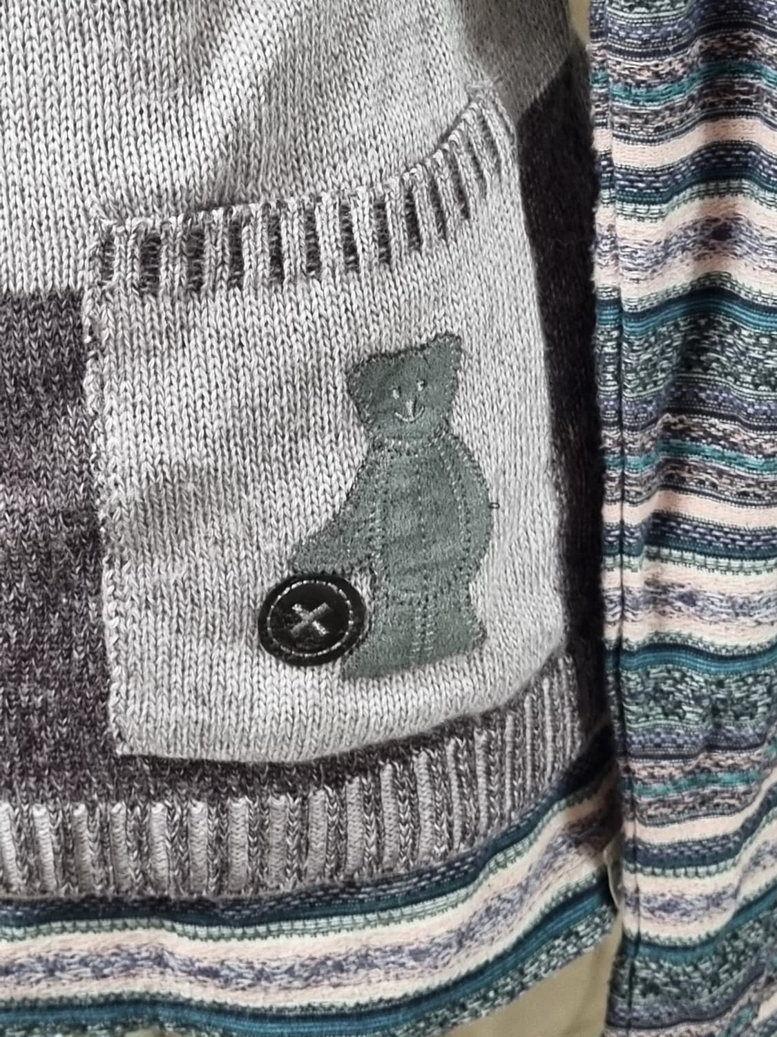 모리걸 곰돌이 스트라이프 이너티 반팔 레이어드 세트 상품이미지5