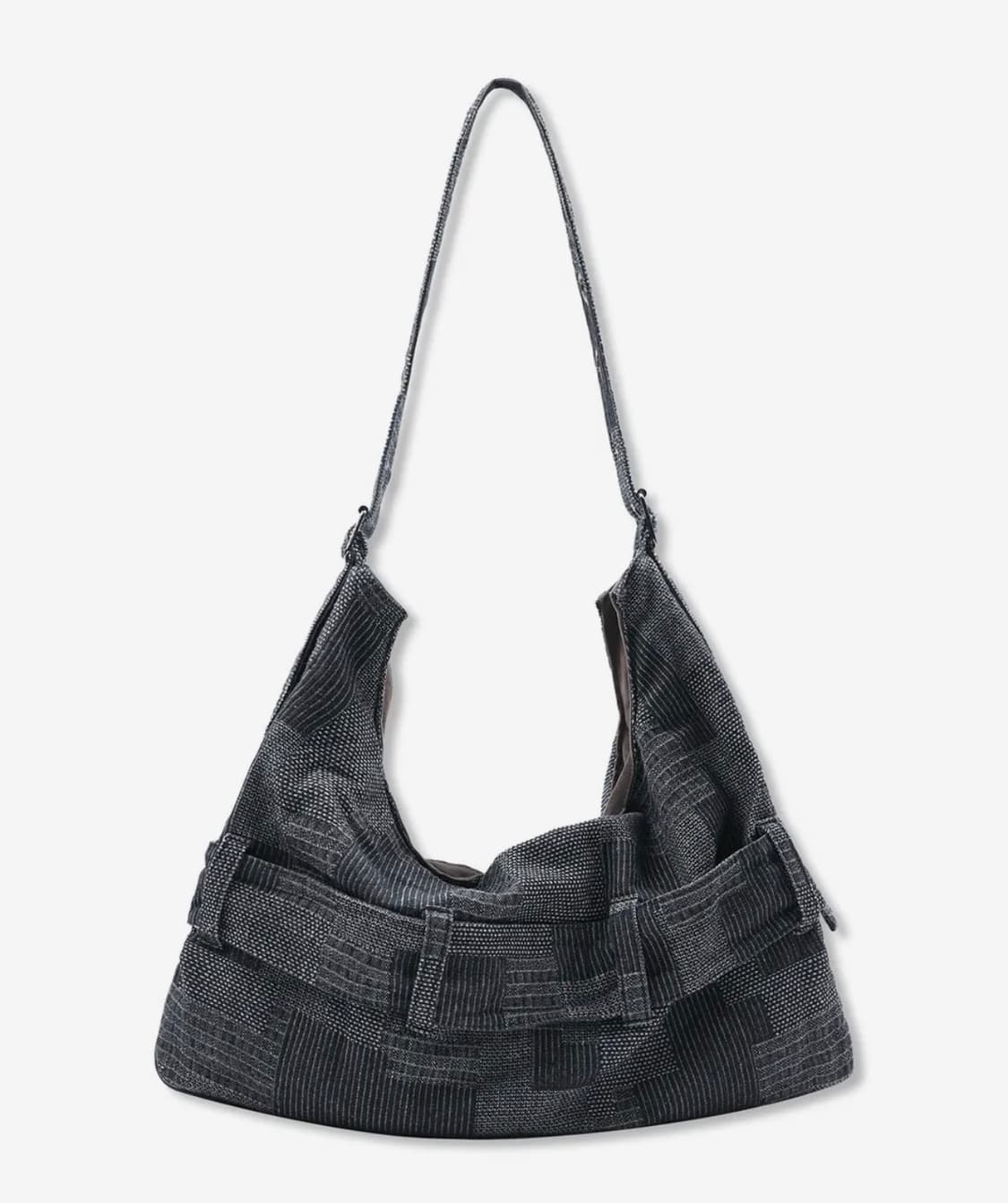 글랙 벨트 디테일 데님 숄더백 / black 상품이미지3