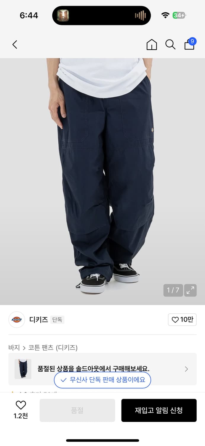 디키즈 피셔스빌 외이드 팬츠 navy(XL) 상품이미지6