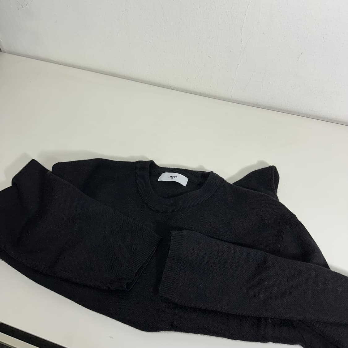 46 M 엘무드 블랙 캐시미어혼방 라운드니트 상품이미지1