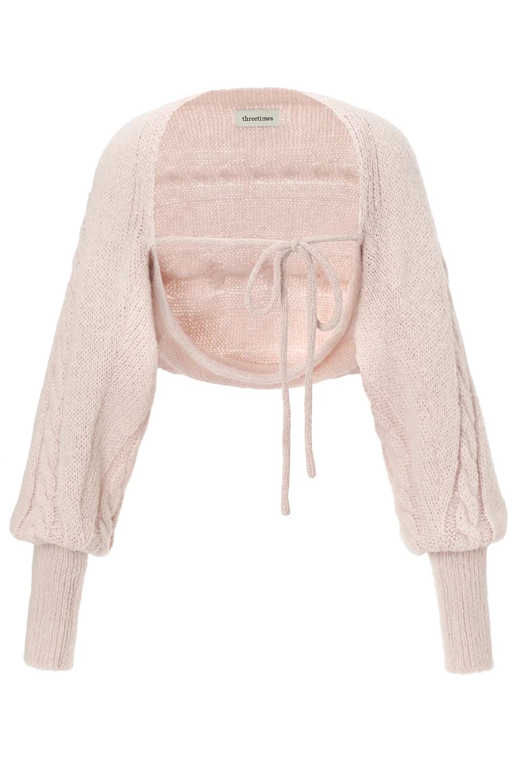 threetimes 핑크 쓰리타임즈 크리미 니트 볼레로 가디건 상품이미지1