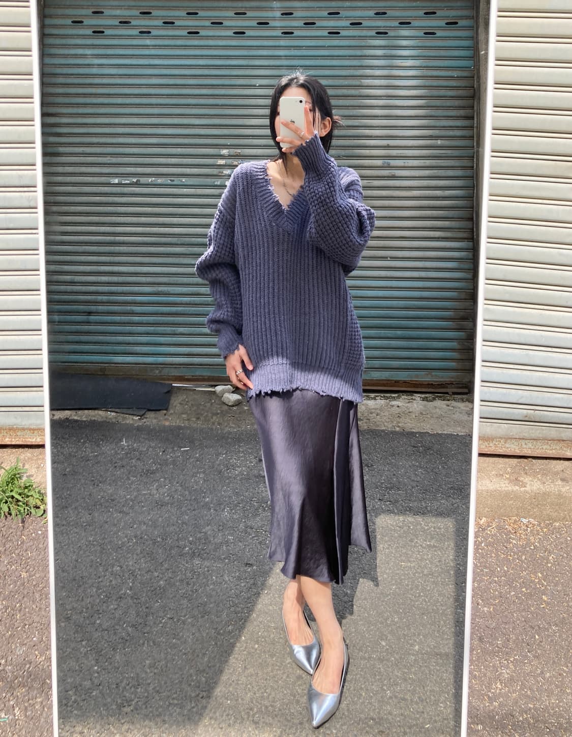 Freak’s Store 데미지 디테일 빅 짜임 니트 상품이미지3