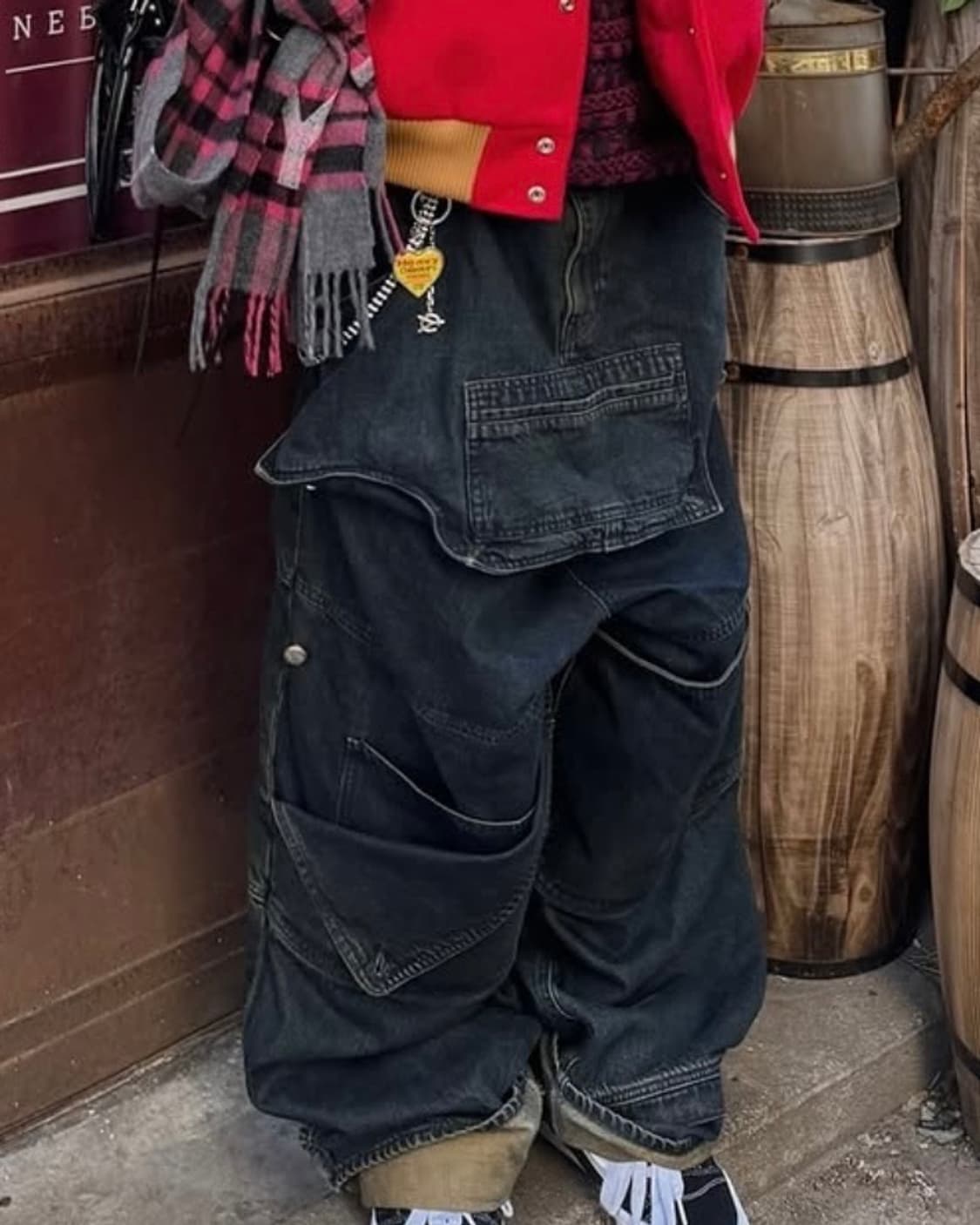 아이돈워너셀 데님 카고 팬츠 진청 상품이미지1