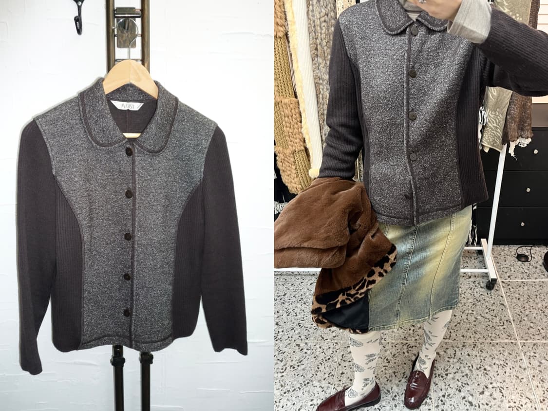 mocha circle collar cardigan 상품이미지1