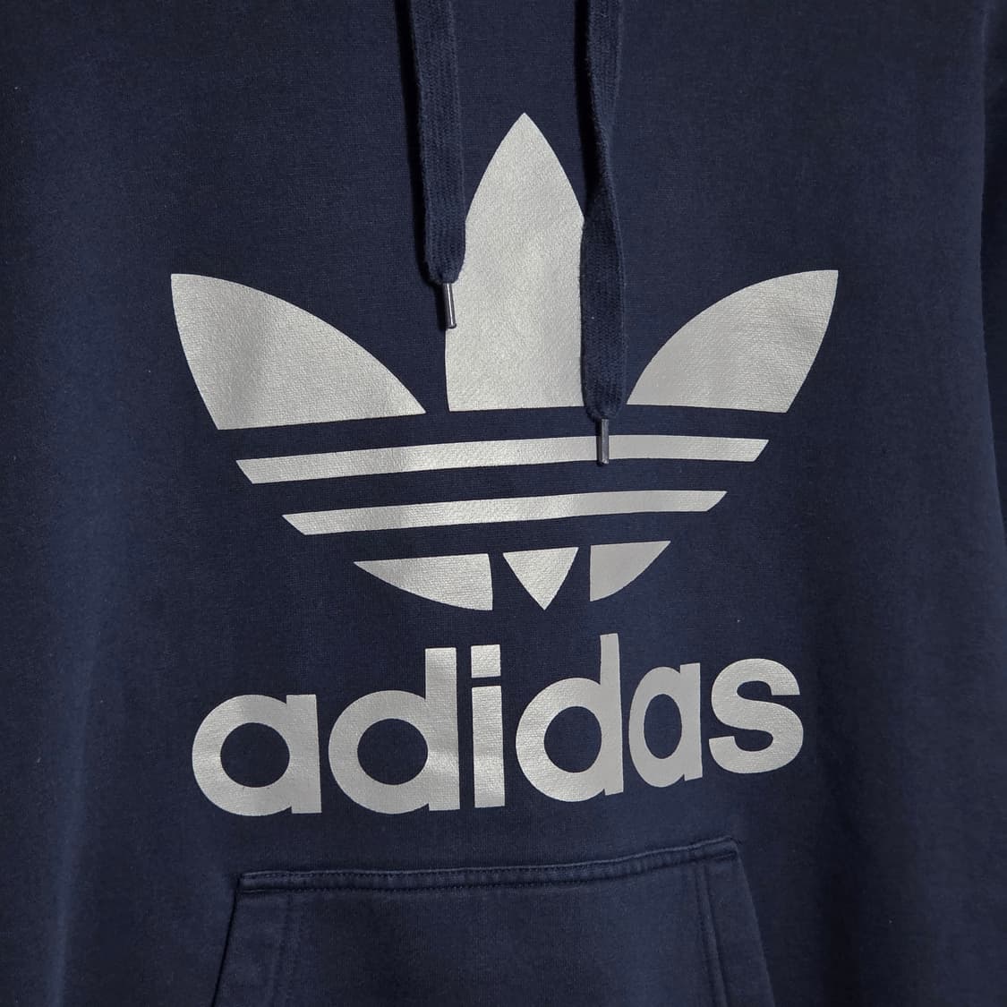 아디다스 네이비 빅 트레포일 후드티 상품이미지3