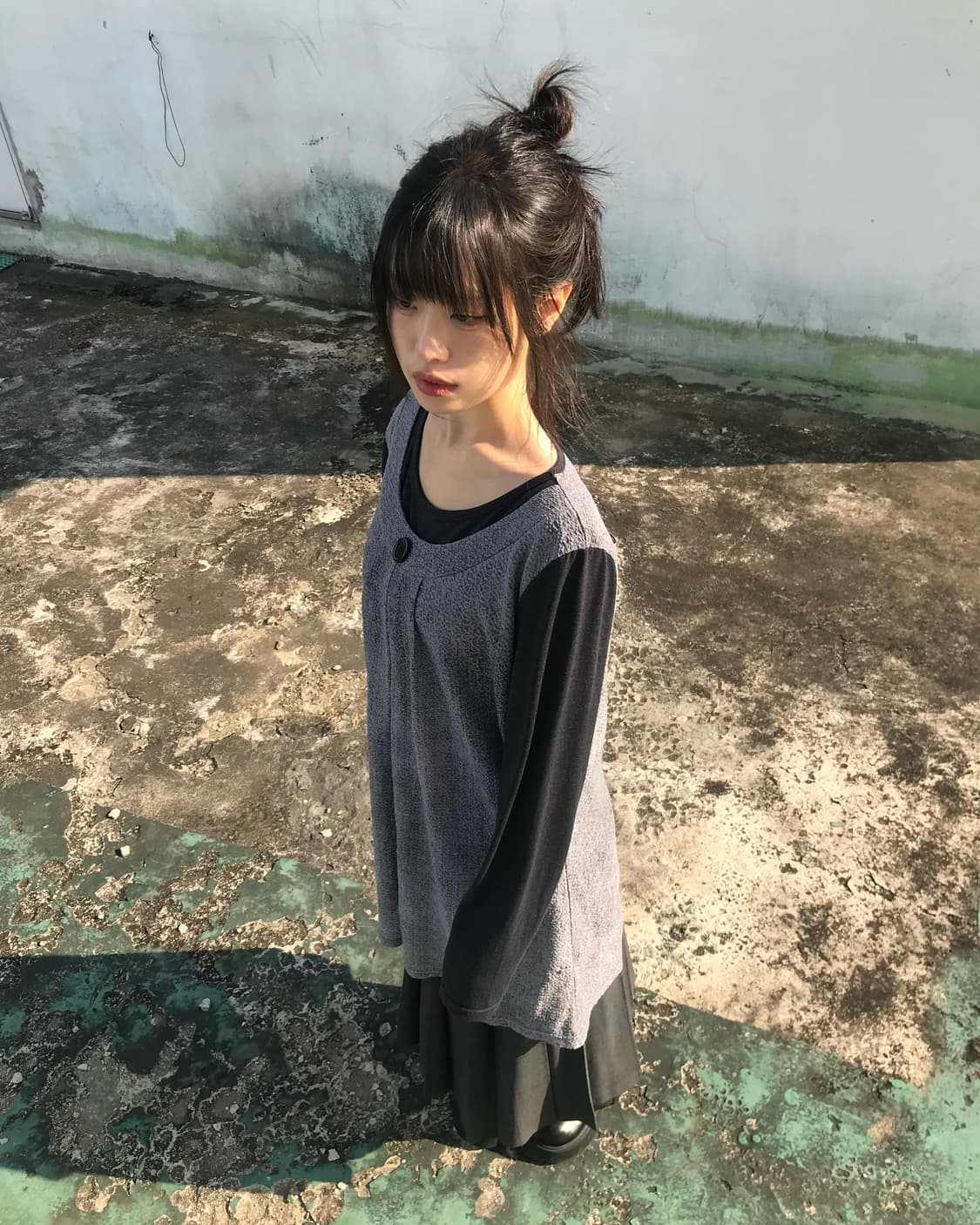 그레이 버튼 원피스 상품이미지6