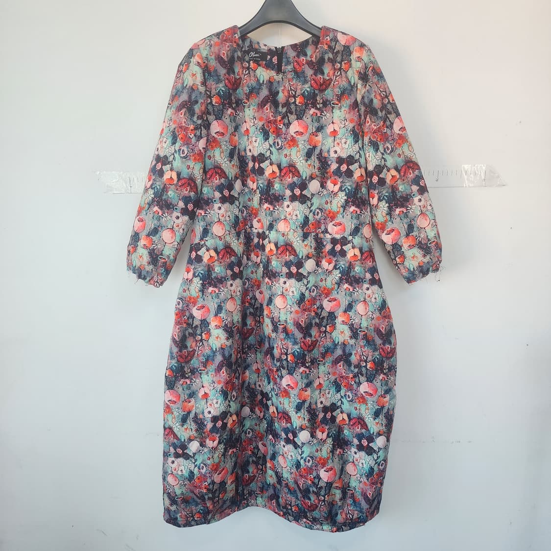 플라워 패턴 칠부 소매 원피스 상품이미지1