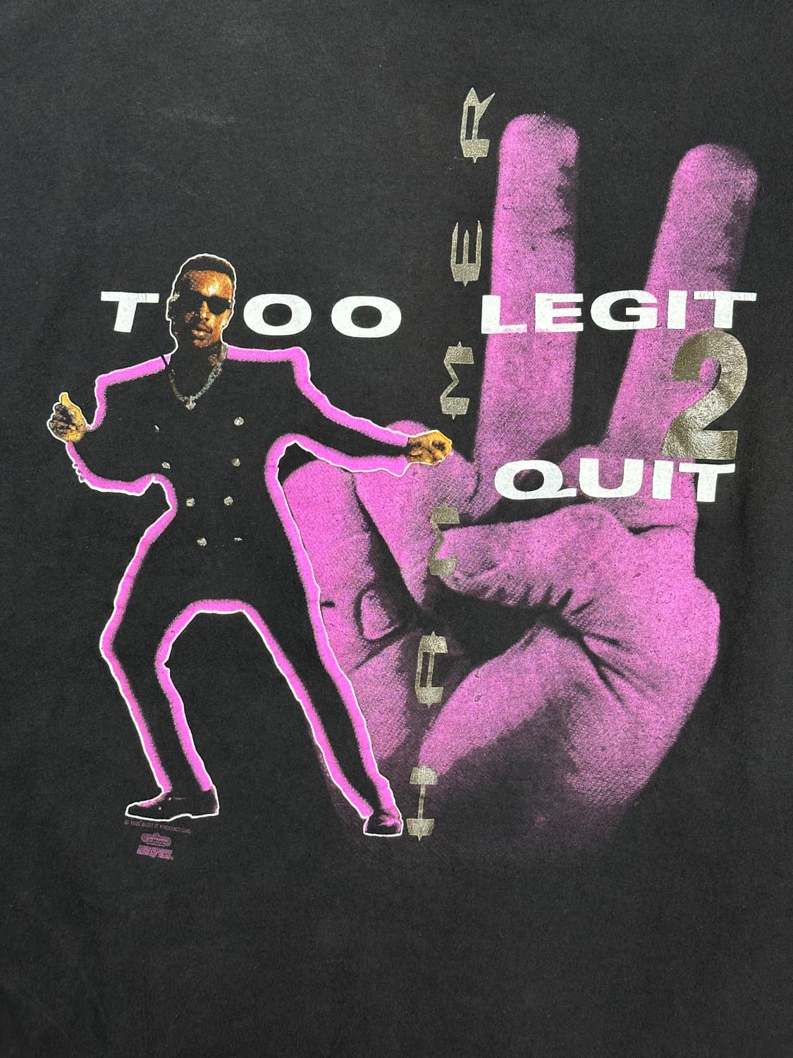 92' McHammer  'Too legit to Quit' 티셔츠 XL 상품이미지3