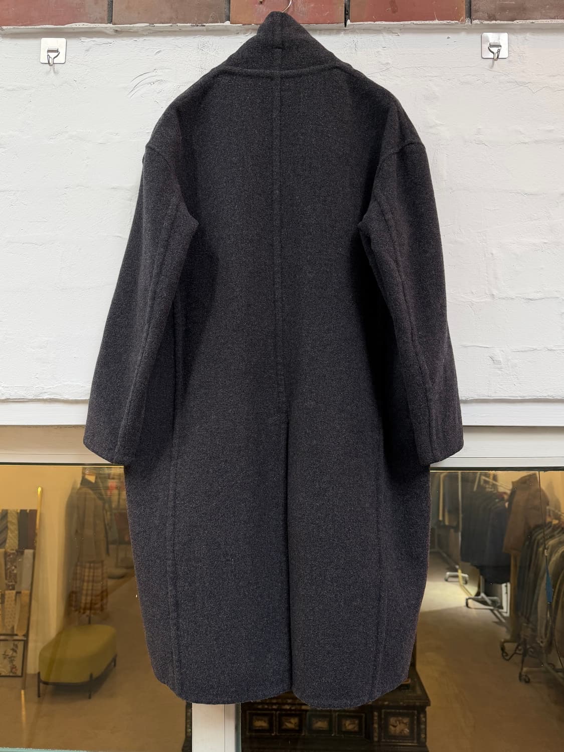 Vince 노카라 울 블렌드 롱라인 코트 S 상품이미지7