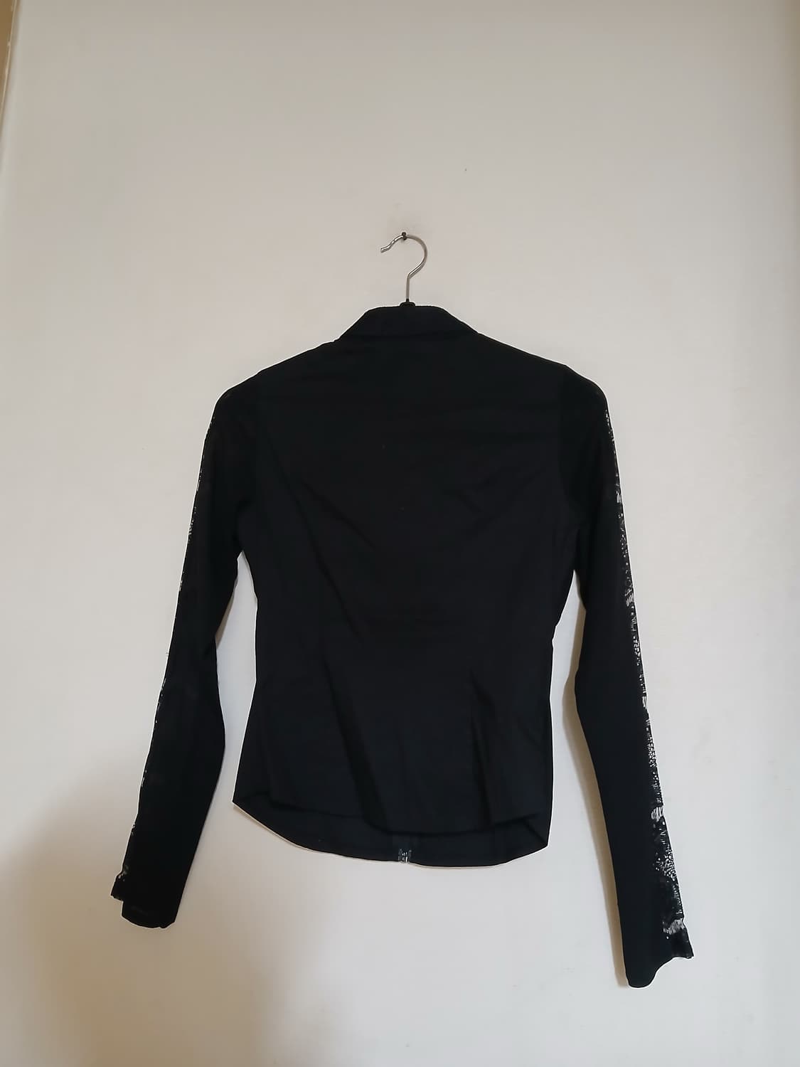 고급 홀복 블랙 레이스 긴팔 집업 캡 블라우스 파티 클럽 섹시 코튼 셔츠 상품이미지7