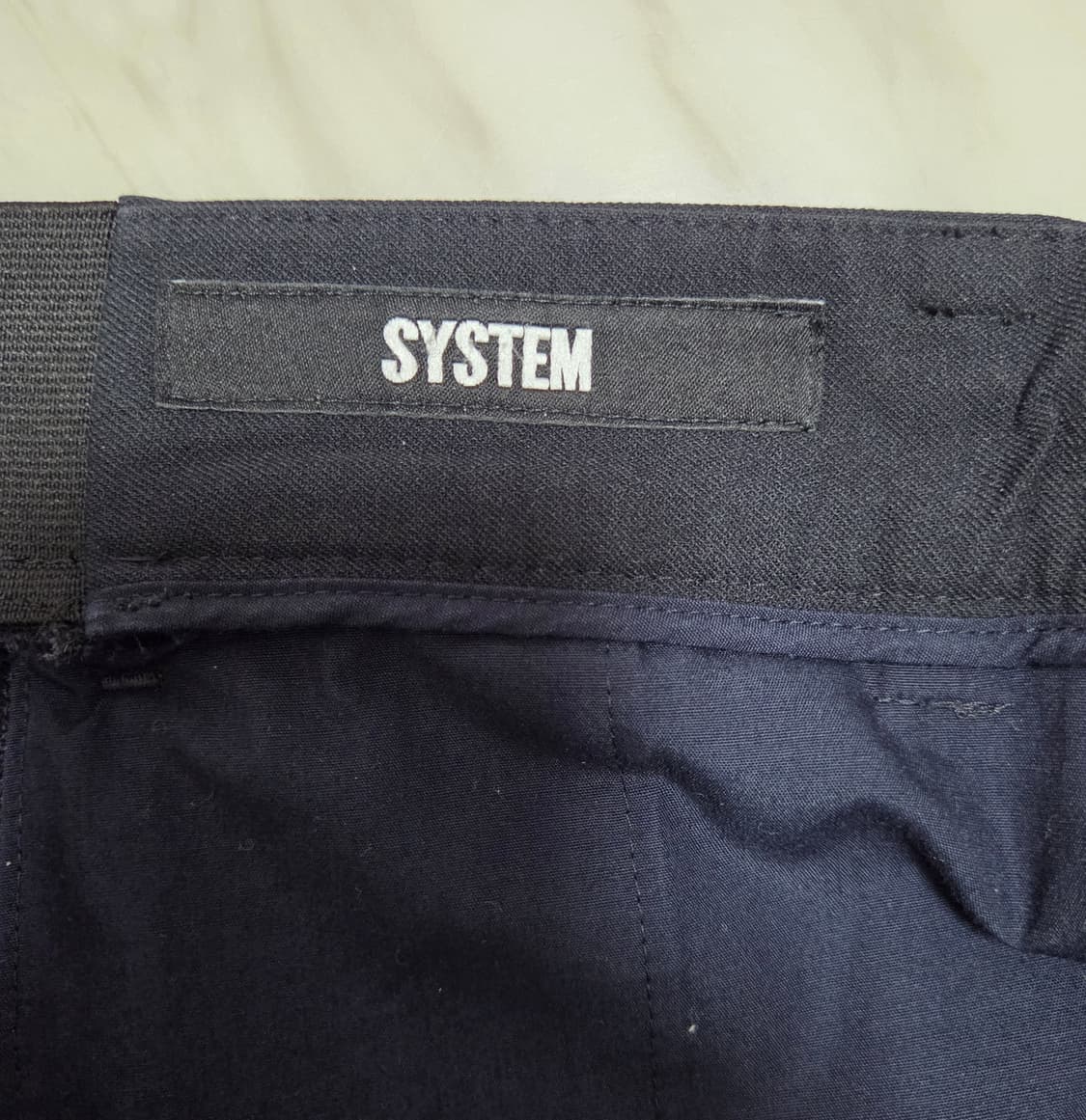 시스템옴므 지퍼 디테일 네이비 밴딩 슬랙스 상품이미지8