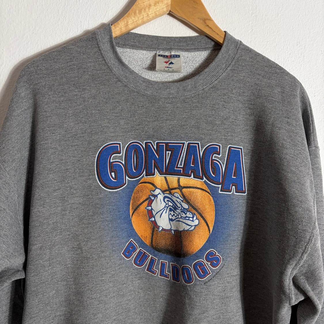 90s 빈티지 곤자가 불독스 맨투맨 그레이(L) 상품이미지3