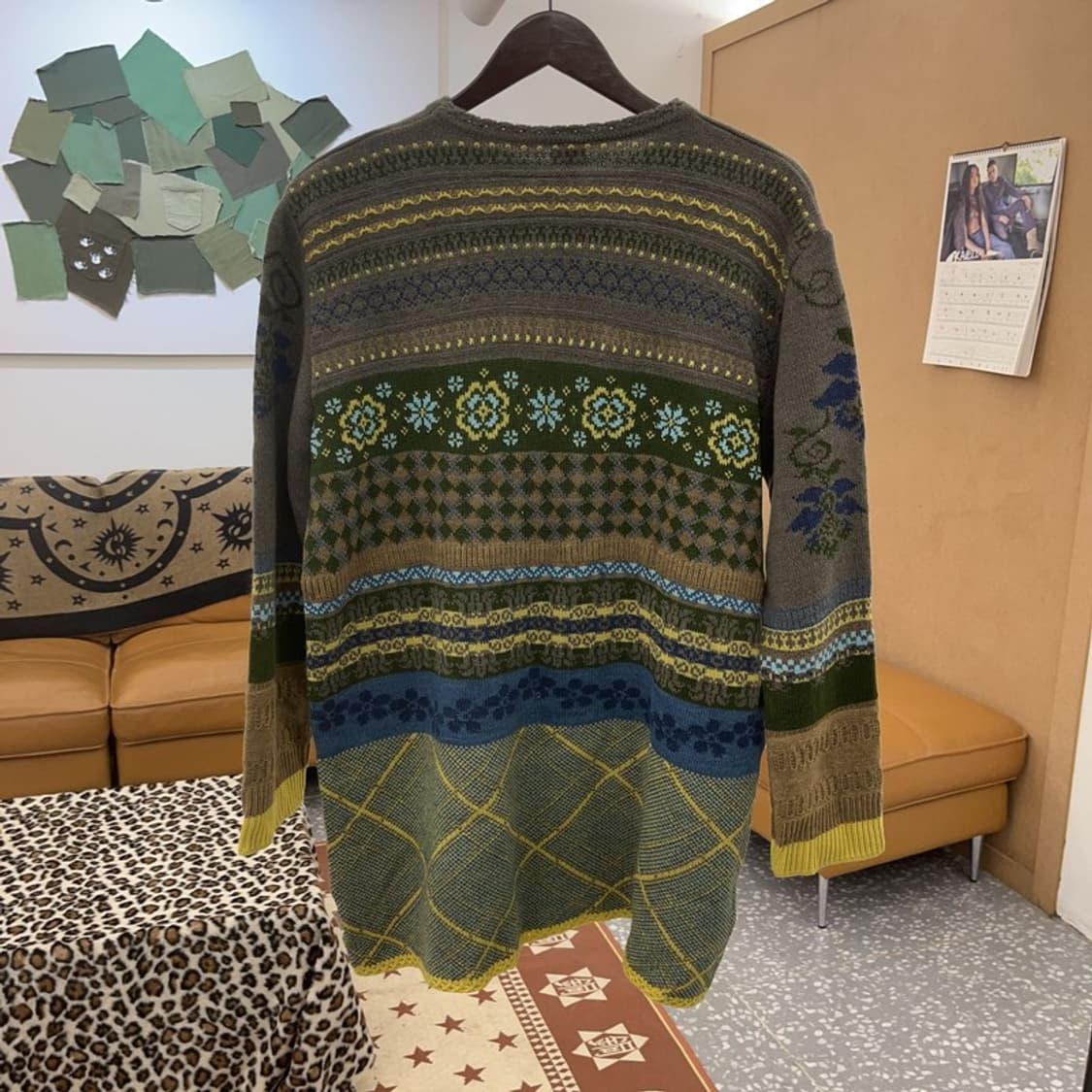 오일릴리 자카드 보헤미안 히피 패턴 니트 L C09489 상품이미지4