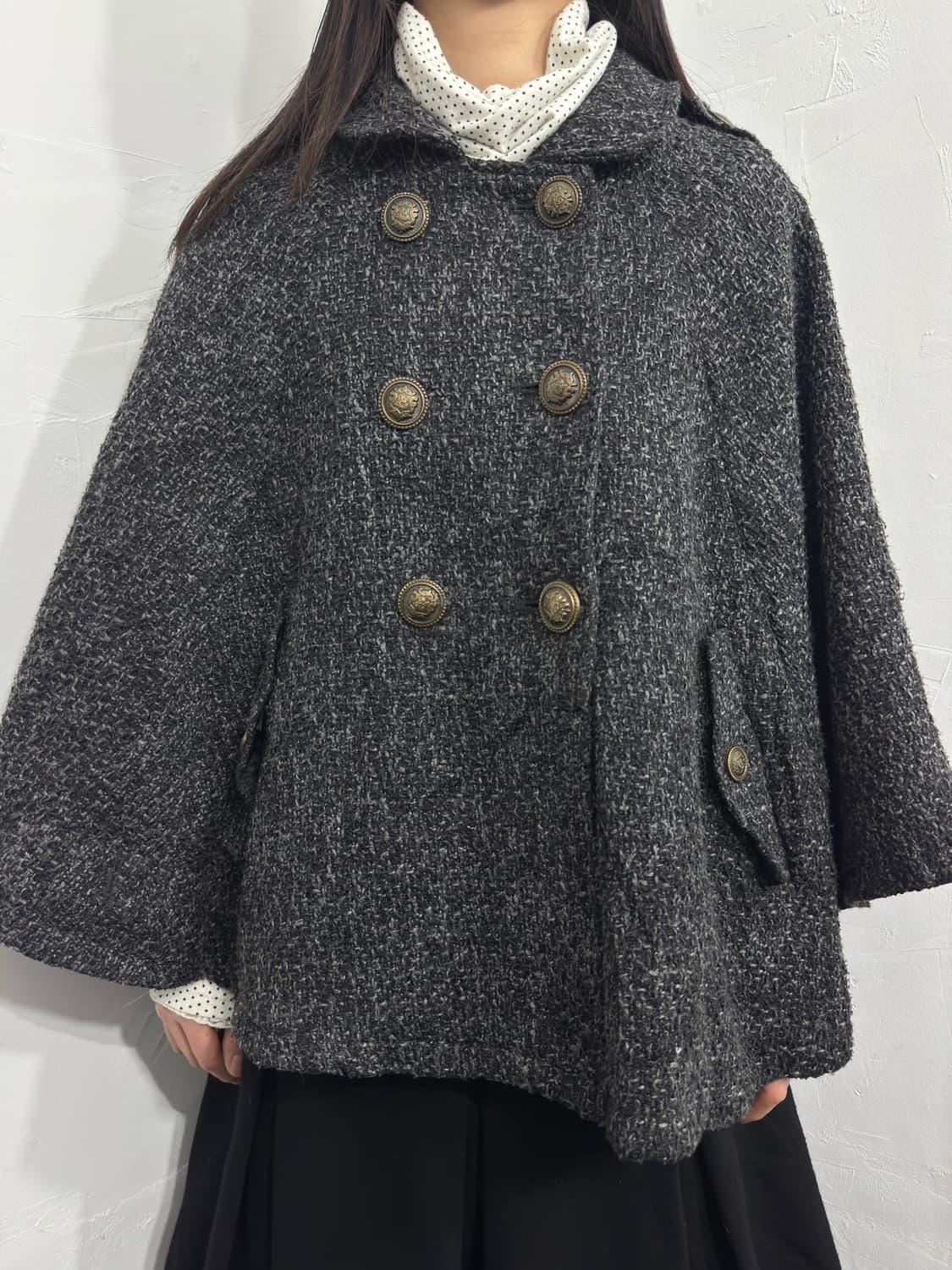 africataro button design cape coat 상품이미지2