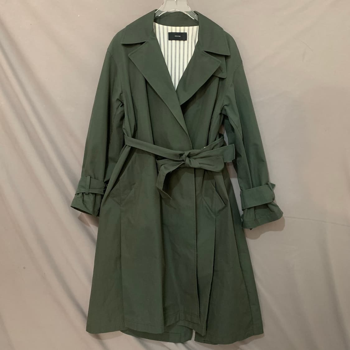 82 시스템 카키 벨티드 오버핏 트렌치 롱코트 상품이미지1