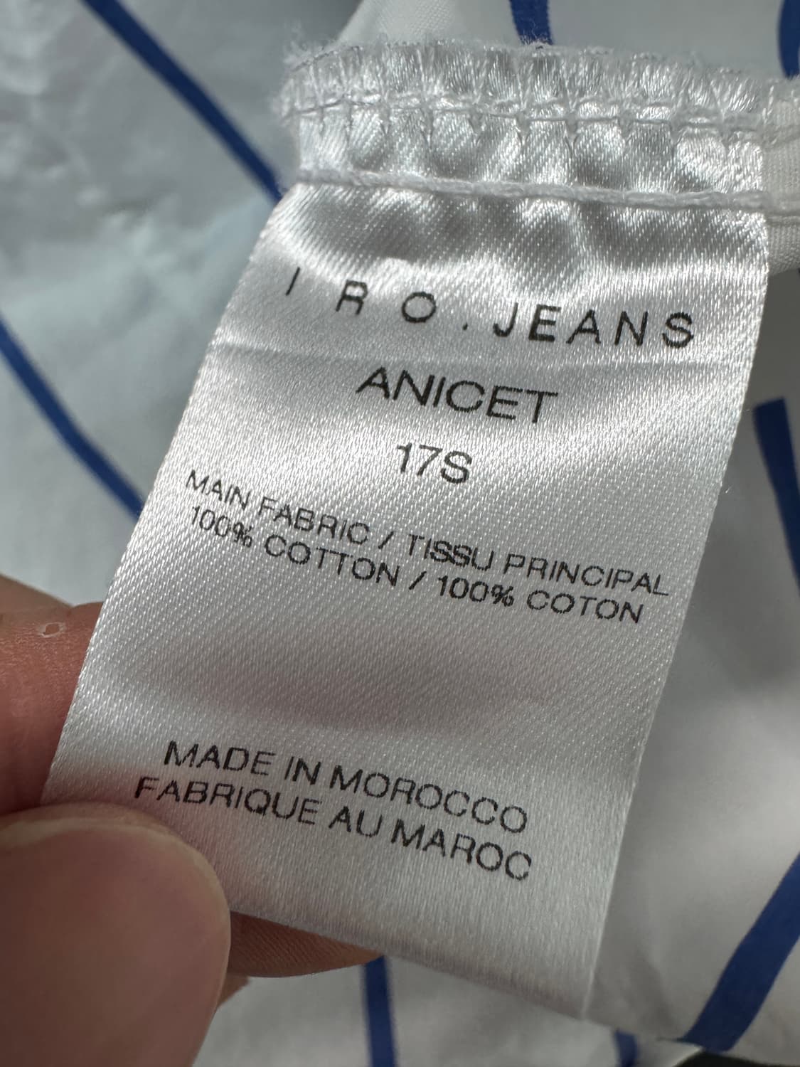 정품 IRO jean 이로 스트라이프 셔츠 M 상품이미지4