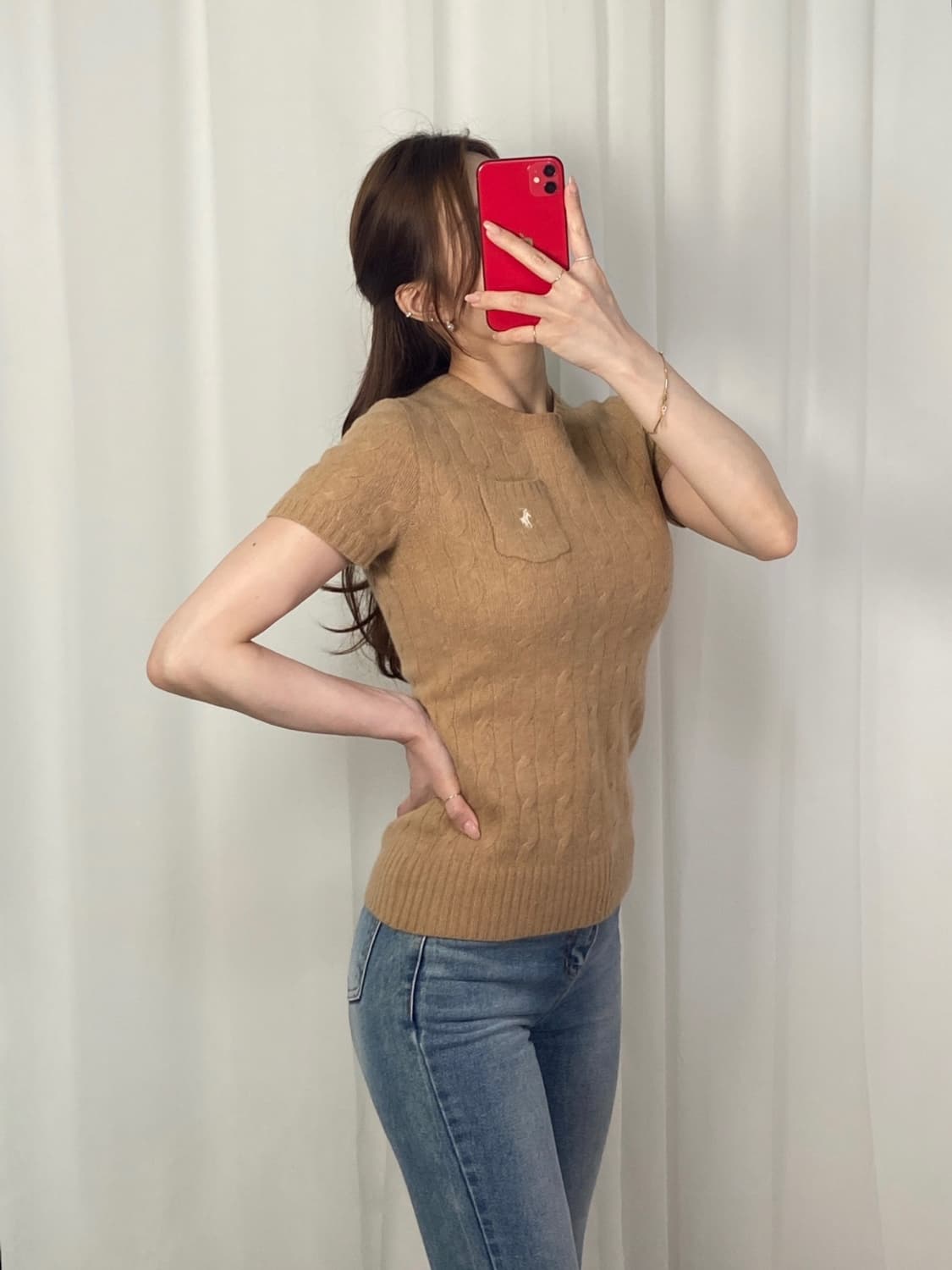 폴로 카멜 반팔 니트 상품이미지3