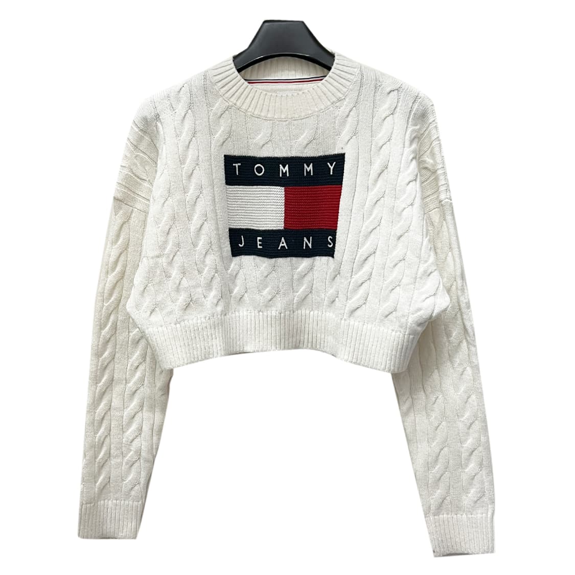 타미 진스 박시 센터 플래그 케이블 스웨터 S 상품이미지1