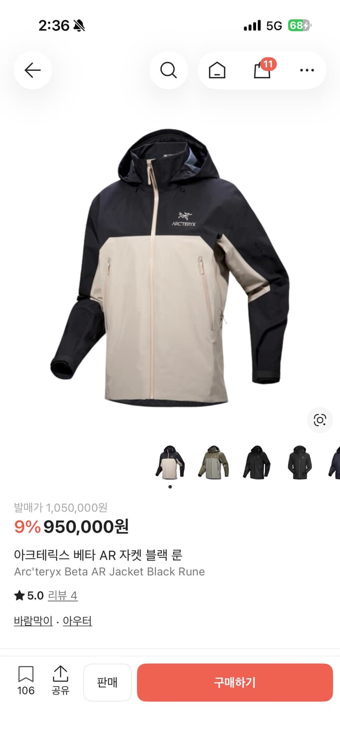 아크테릭스 베타ar 블랙 룬 L 상품이미지1