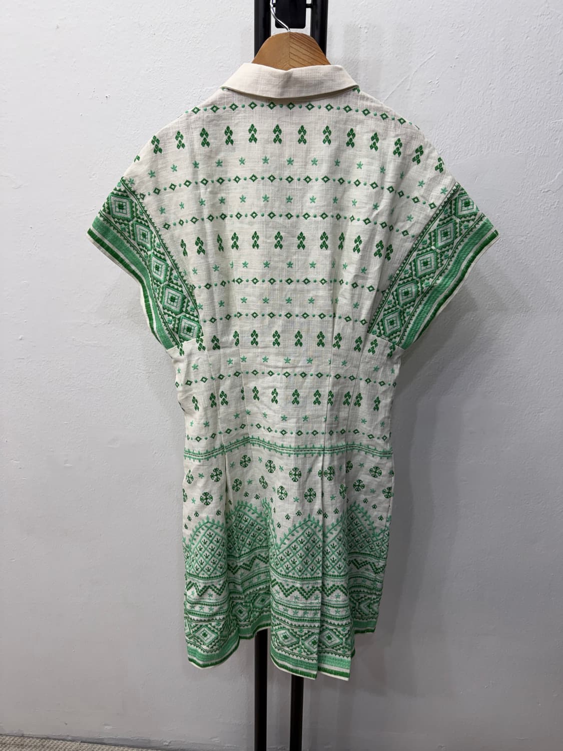 정품) maje 마쥬 그린 패턴 반팔 원피스 36 상품이미지5