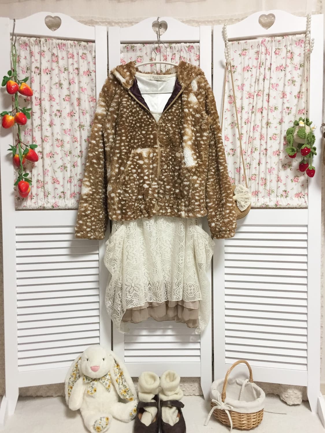 빈티지 밤비코어 후리스 집업 상품이미지1