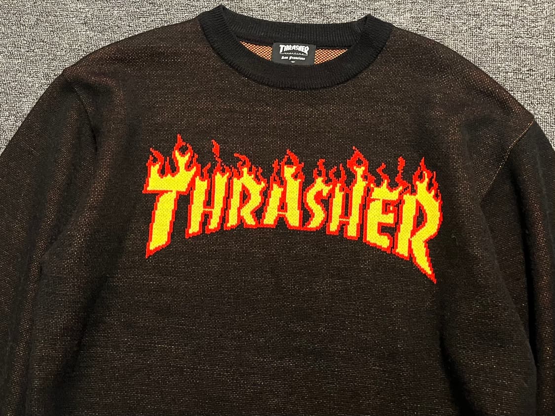 [100] 트레셔 thrasher 불꽃로고 니트  상품이미지2