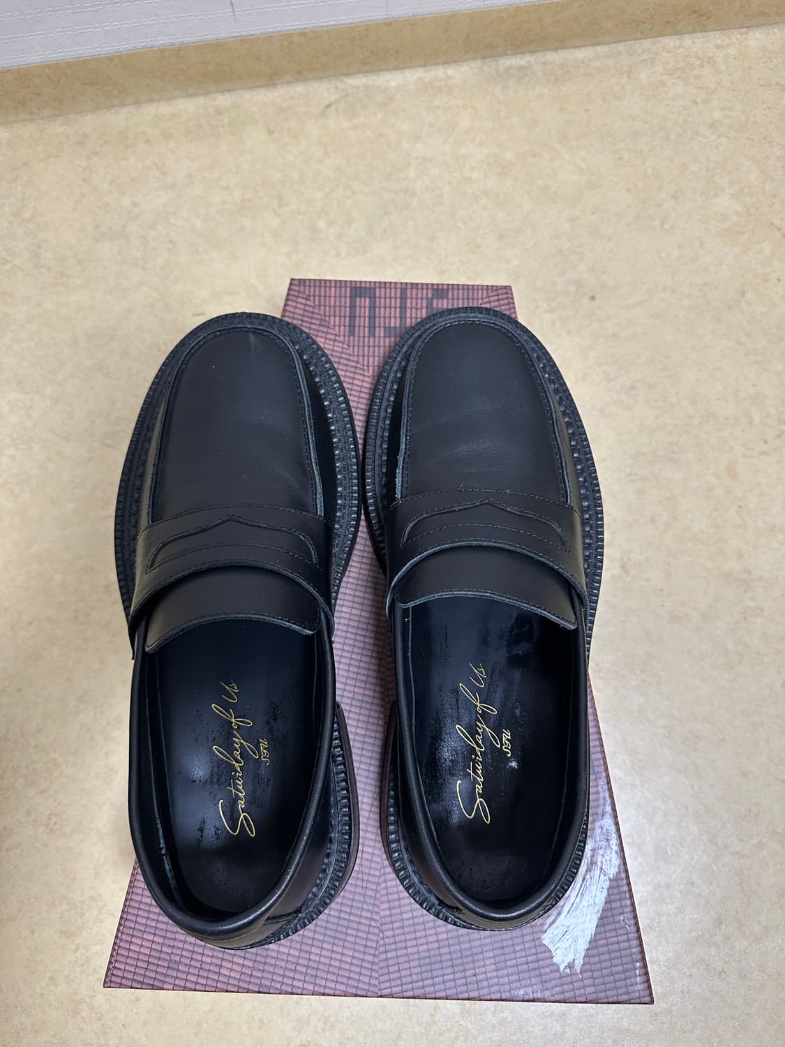 Stu 오버솔 로퍼 레더 블랙 40 상품이미지2