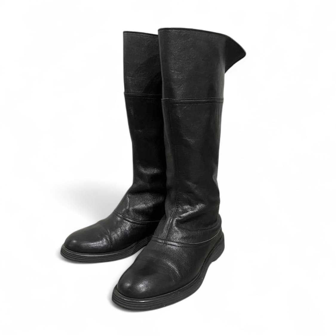 요지 야마모토 느와르 가죽 여성 롱부츠 상품이미지1