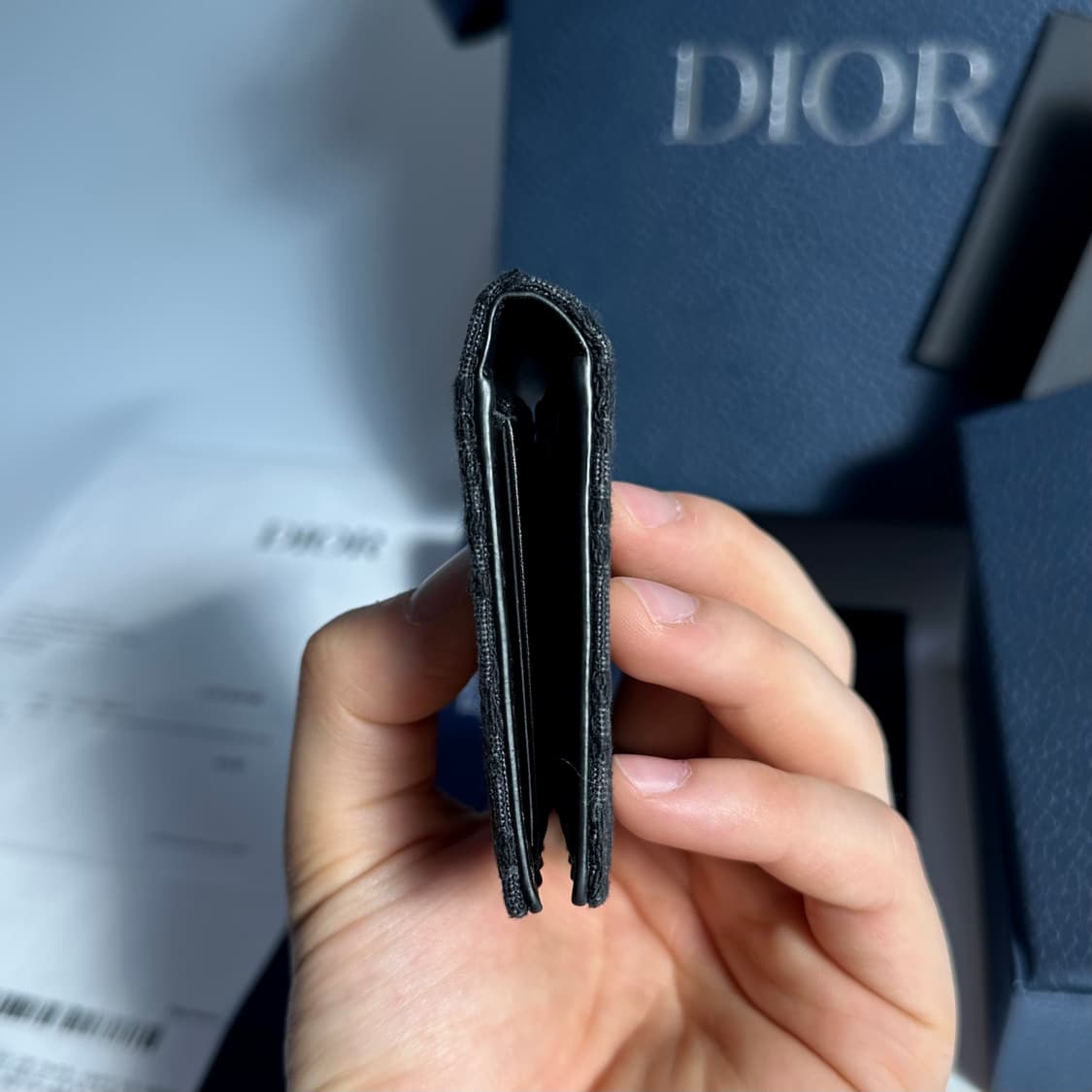 [새상품급/풀박스] 디올 오블리크 자카드 2단 카드지갑 블랙 상품이미지6