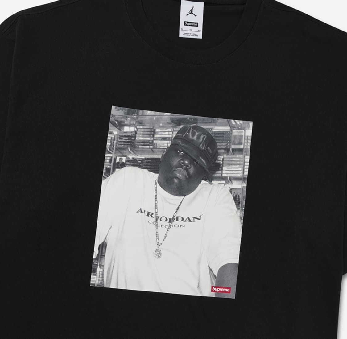 슈프림 x 조던 비기 숏슬리브 탑 블랙 - 24FW 상품이미지3