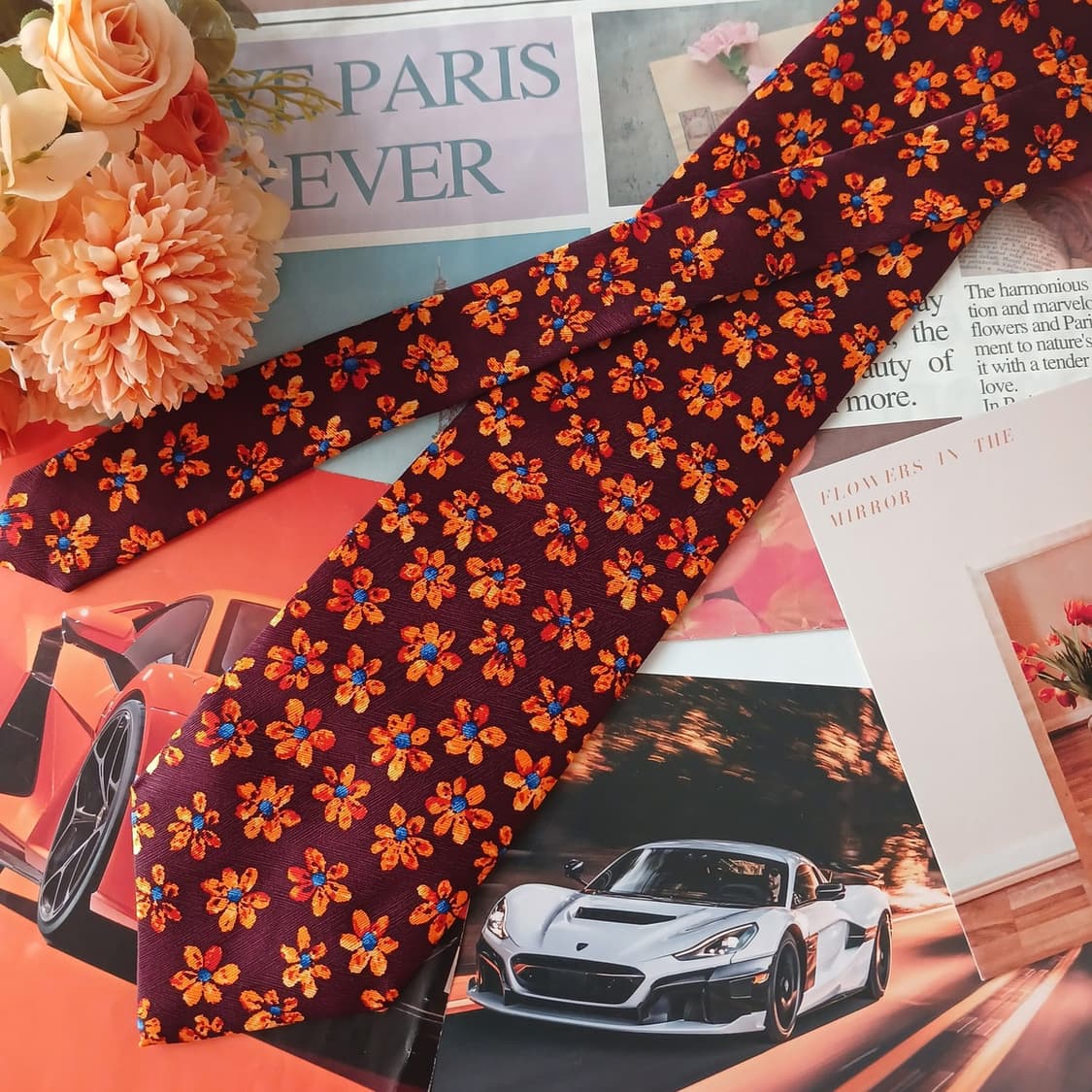 소니아 리키엘 옴므 실크 플라워 넥타이 9.2cm A+등급 A19115
 상품이미지3