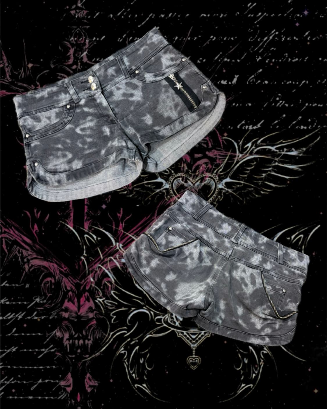 Y2K tiedye star zipper detail short pant 상품이미지1