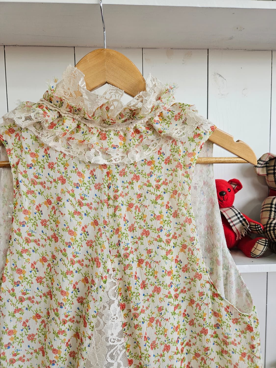 (axes femme) 플라워 레이스 레이어드 베스트 상품이미지6