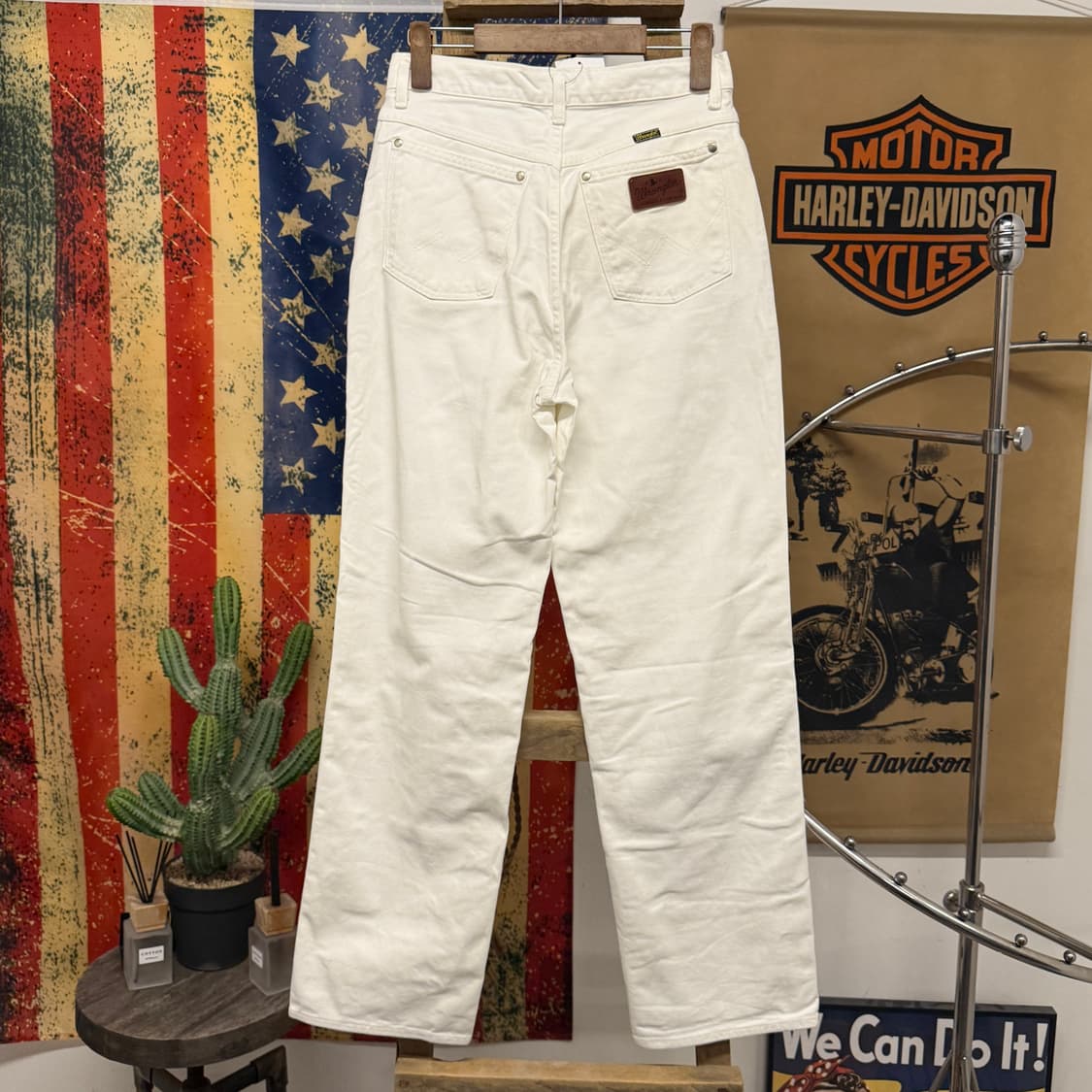 00s 랭글러 재팬라인 로데오 화이트 데님팬츠 레더탭 N864   상품이미지2