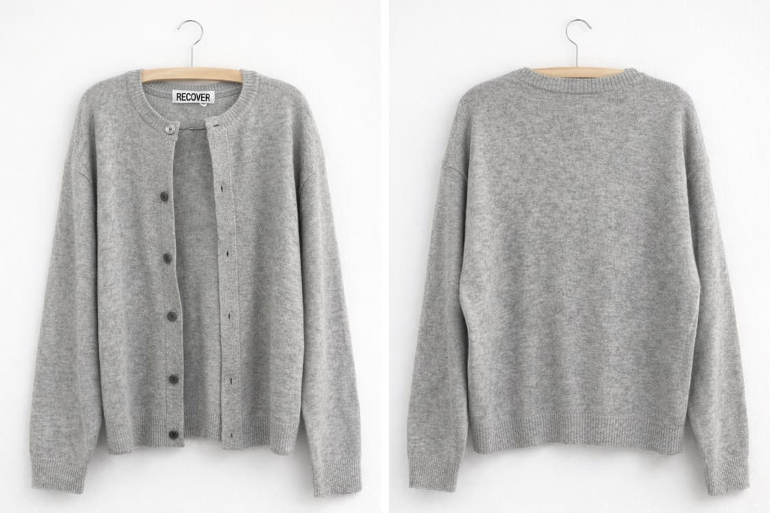 RECOVER 회색 니트 가디건 상품이미지1