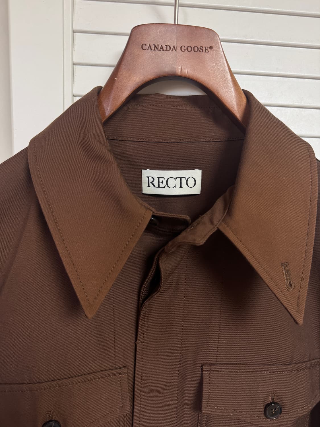 렉토 워크 아우터 셔츠 자켓 브라운 오버핏 s 상품이미지2