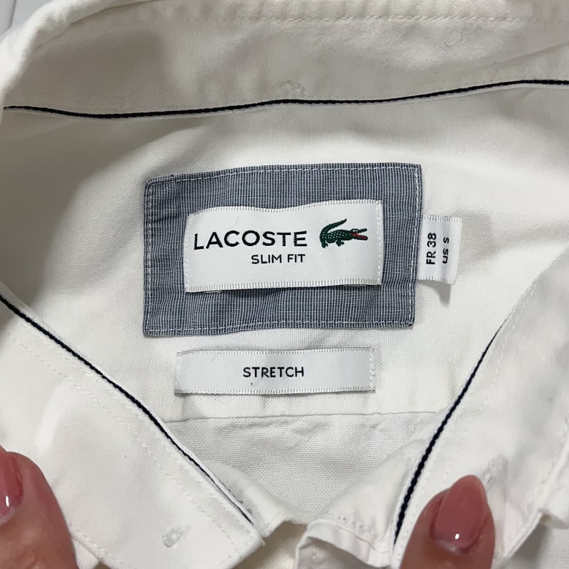 [정품] 라코스테 화이트 솔리드 셔츠 [ US S ] 상품이미지5