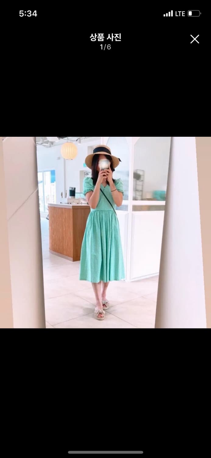 URBAN OUTFITTERS 어반아웃피터스 민트 체크 롱원피스 빈티지 상품이미지4