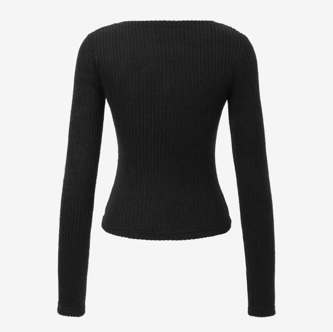 카키포인트 Ribbed Button T-shirt (black) 상품이미지2