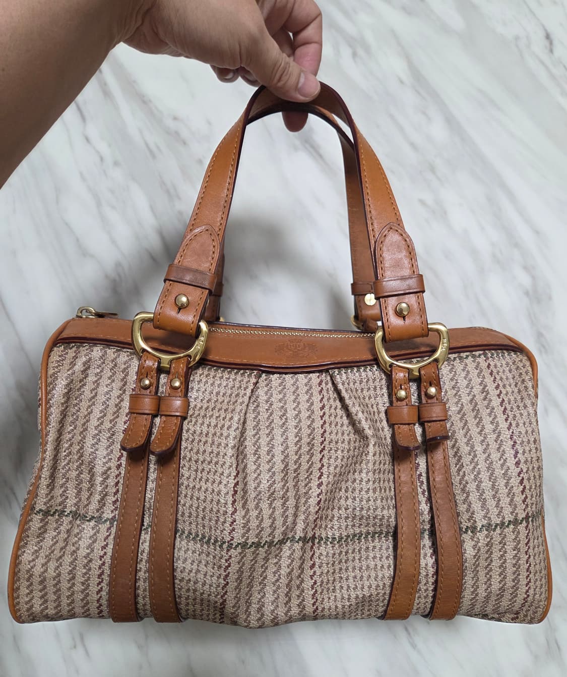 랄프로렌 가죽 캔버스 토트백 상품이미지3