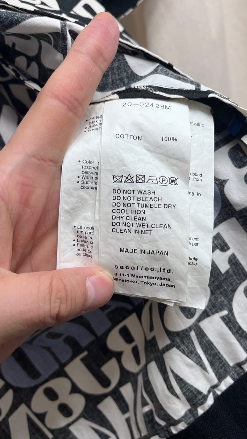 SACAI 사카이 그래픽 벨벳 카라 오픈카라셔츠 1 상품이미지6