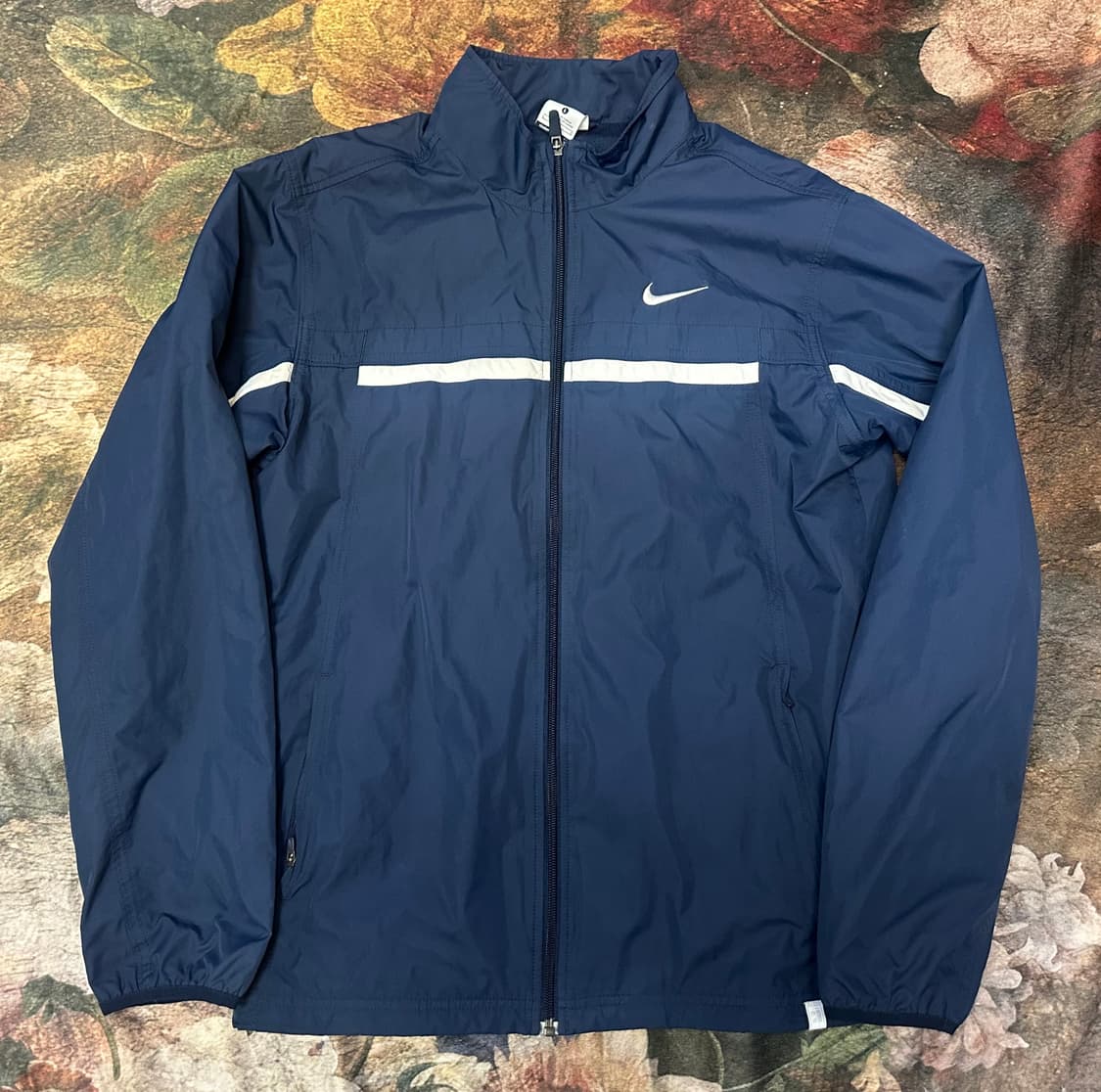나이키 빈티지 화이트 사이드라인 네이비바람막이 L 상품이미지1