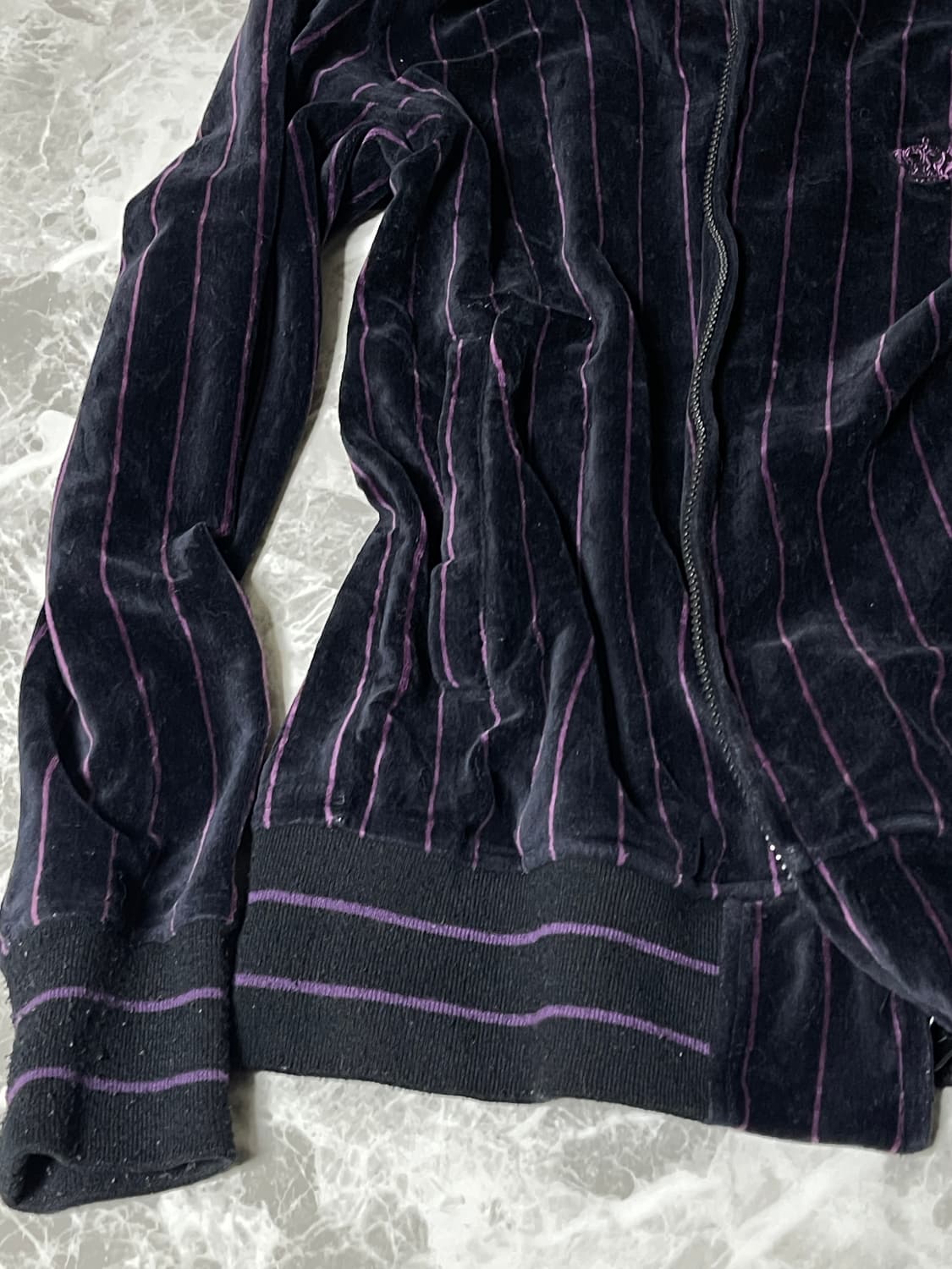 (Unknown)velvet stripe zip up hoody 상품이미지4