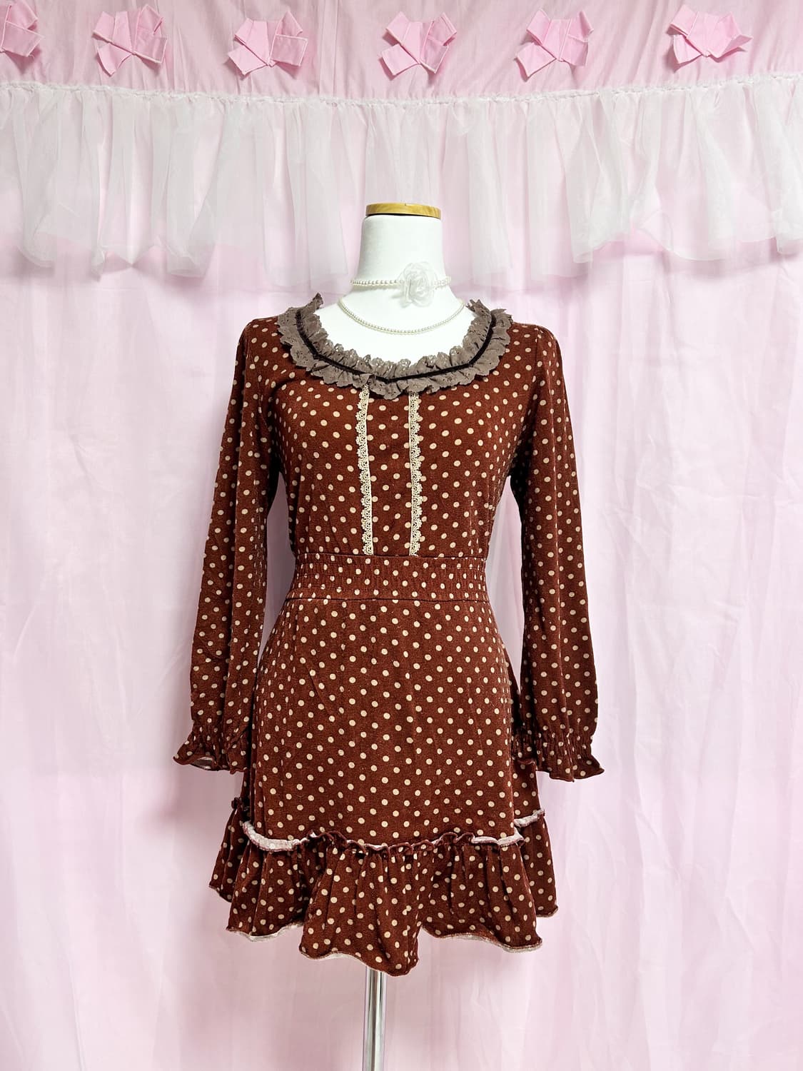 빈티지 히메갸루 엑시즈팜 땡땡이 원피스 상품이미지1