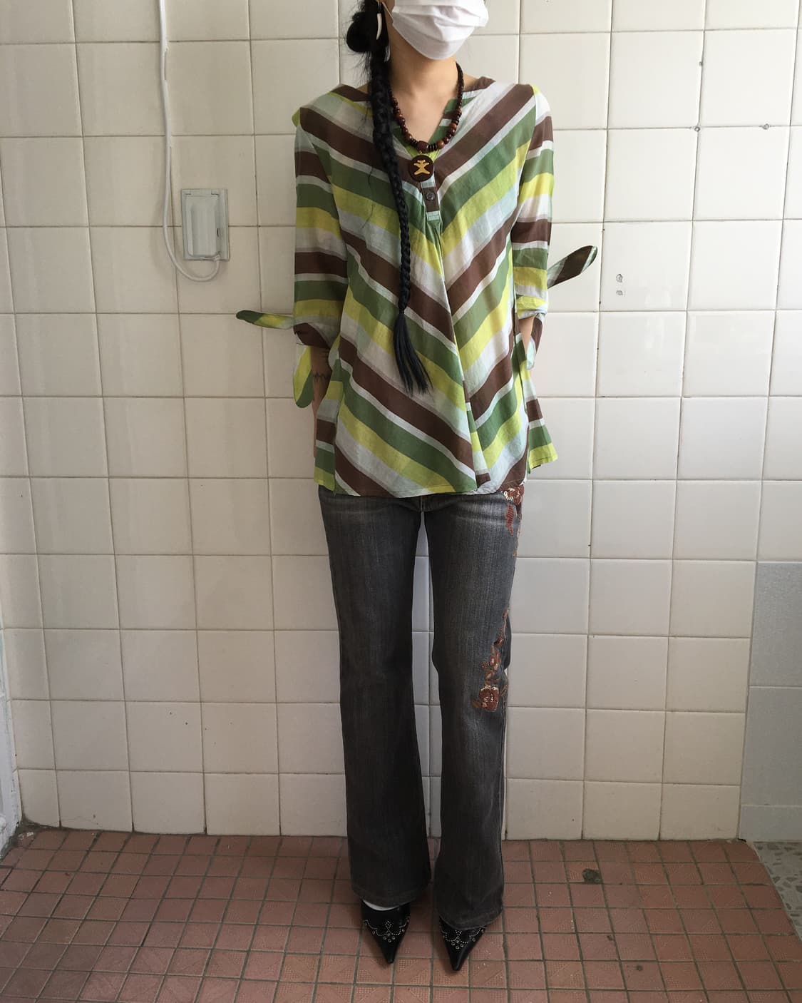 Tied point pattern blouse 상품이미지7