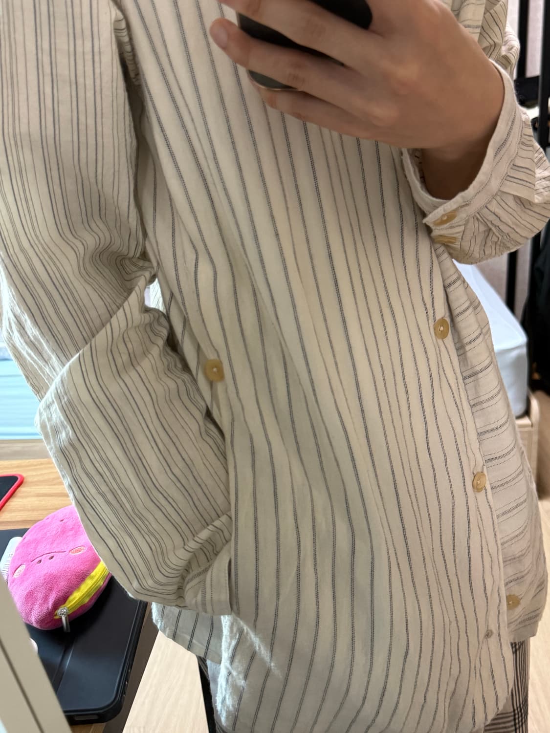 Atelier suppan 핸드다이드 믹스드 스트라이프 백 어태치드 셔츠 상품이미지4