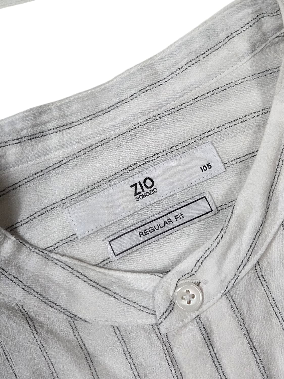 지오송지오 스트라이프 화이트 린넨혼방 셔츠 105 상품이미지2