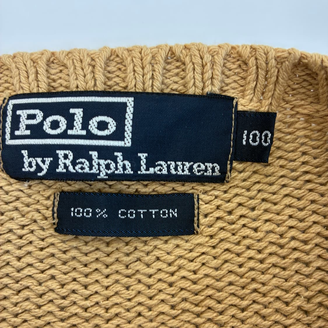 Polo  폴로 랄프로렌 자수 코튼 베이지 라운드 니트  상품이미지4