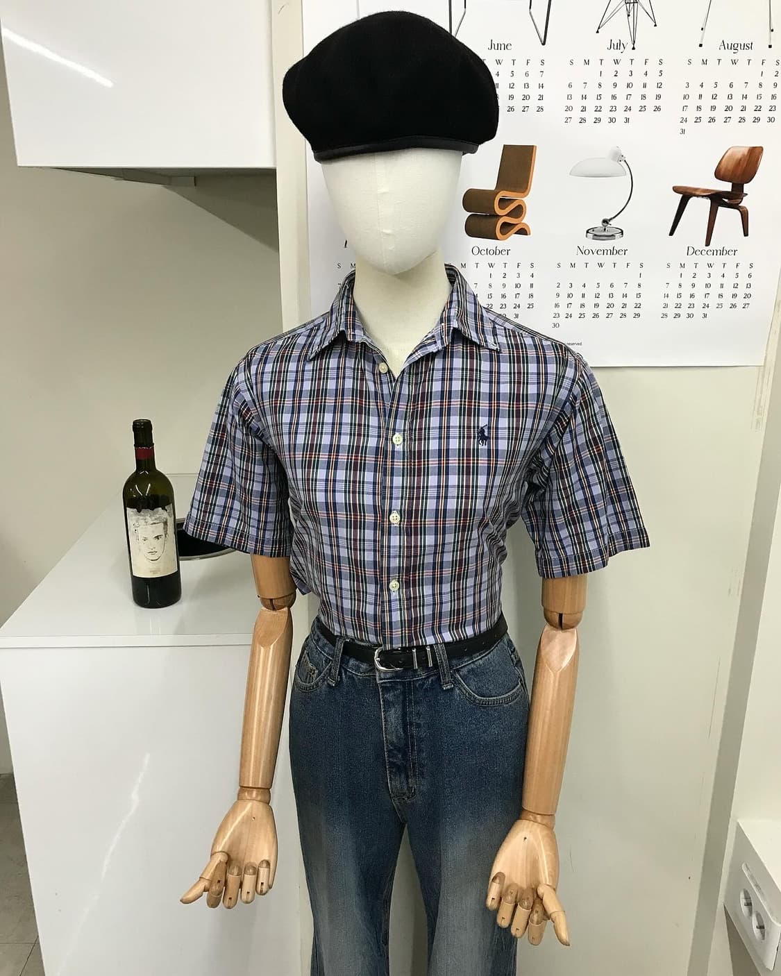 폴로 로고 체크 반팔 셔츠 상품이미지6