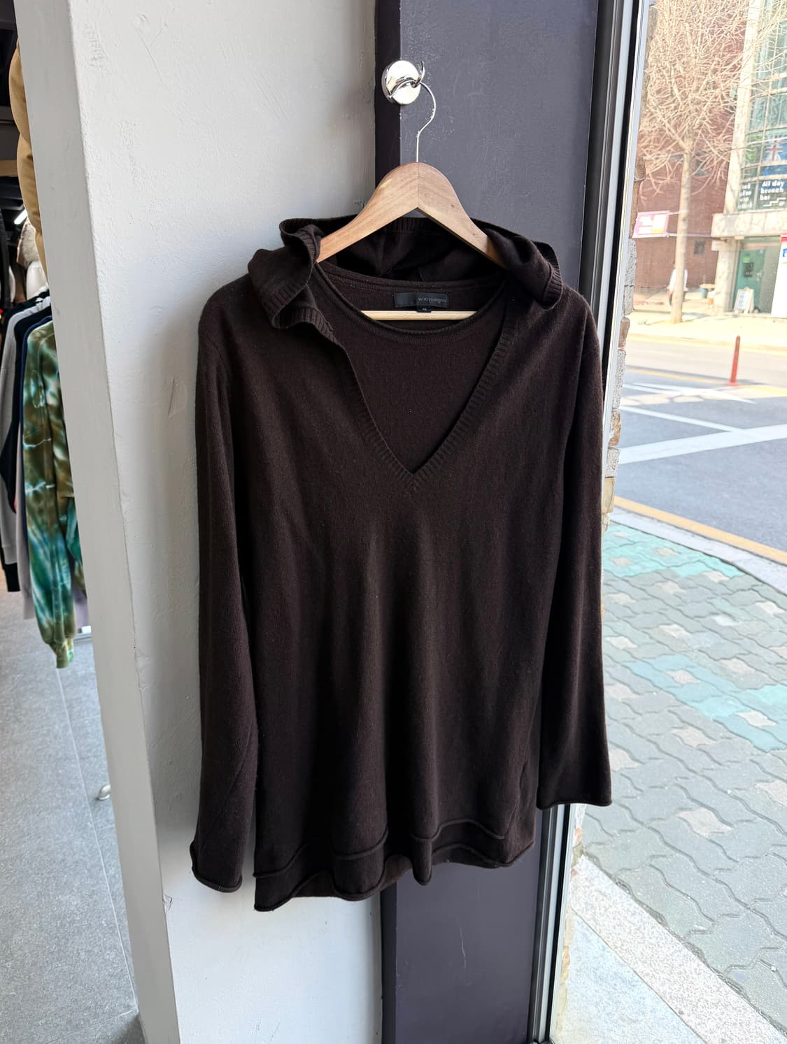 48/ 우영미 00AW 아카이브 레이어드 캐시미어 후드 니트 상품이미지2